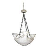 Neo-classical alabaster chandelier