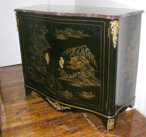 Black Lacquered Cabinet by Jansen