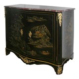 Black Lacquered Cabinet by Jansen