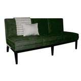Armless sofa in in black ultra suede