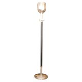 Leather  and silver plated floor lamp attributed to Parzinger