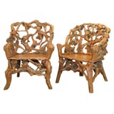 Pair of Large Root Chairs