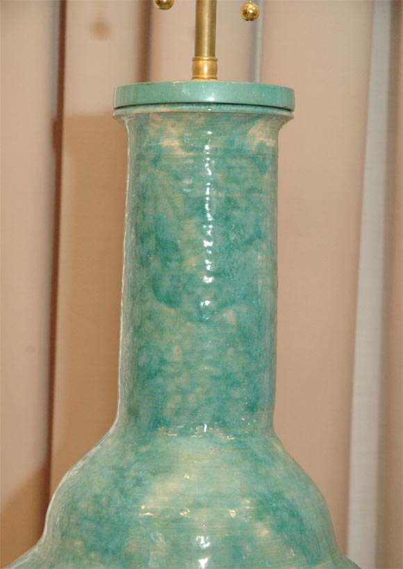 Pair of Turquoise Lava Glaze Lamps 3