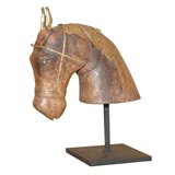 Antique Hitching post: Wooden horse head