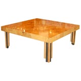 Milo Baughman Burled Olive Cocktail or  Coffee Table