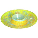 Higgins Glass Arabesque Pattern Serving Bowl