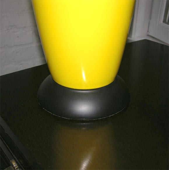 Pair of Yellow Ceramic Lamps 1