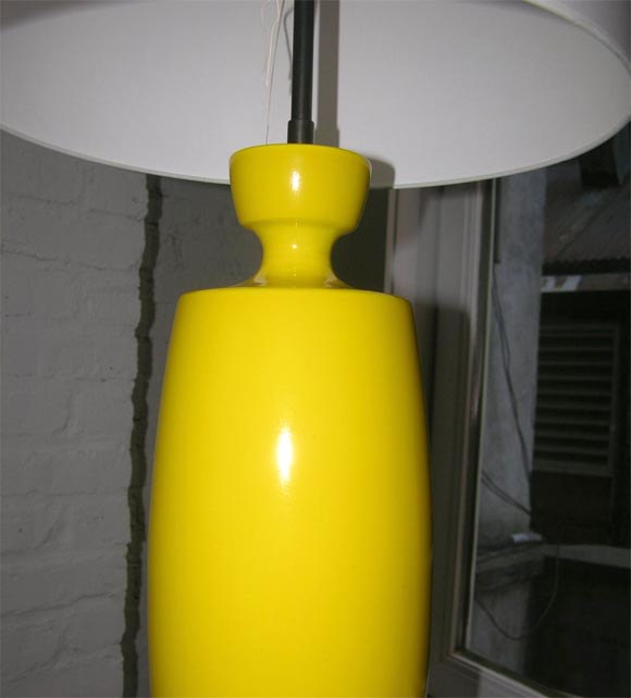 Pair of Yellow Ceramic Lamps 2