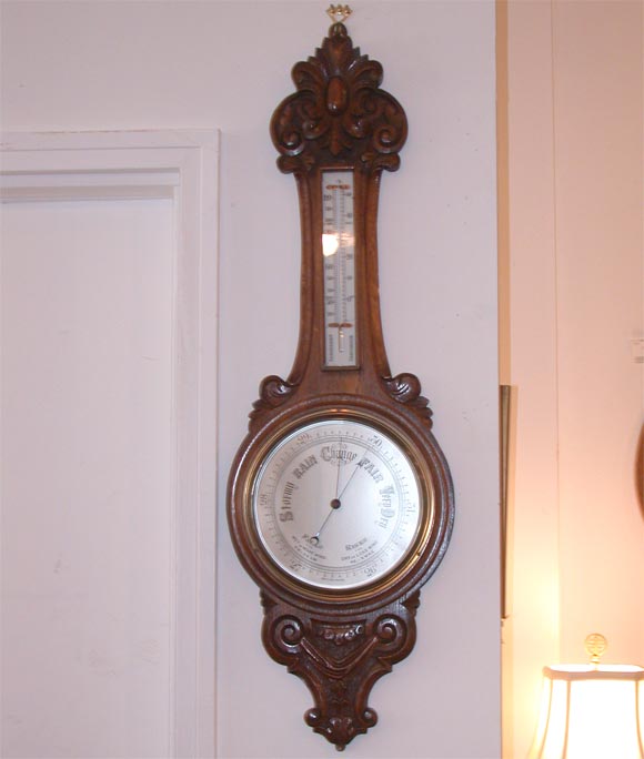 Antique English Oak Barometer