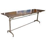 French Zinc Top Table with Cast Iron Base