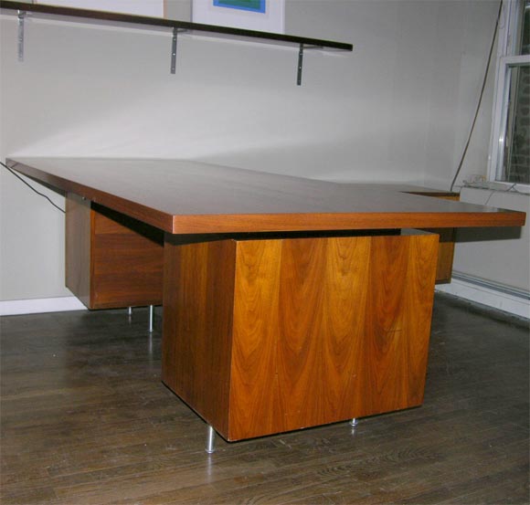 George Nelson L shaped walnut executive desk-Herman Miller 1