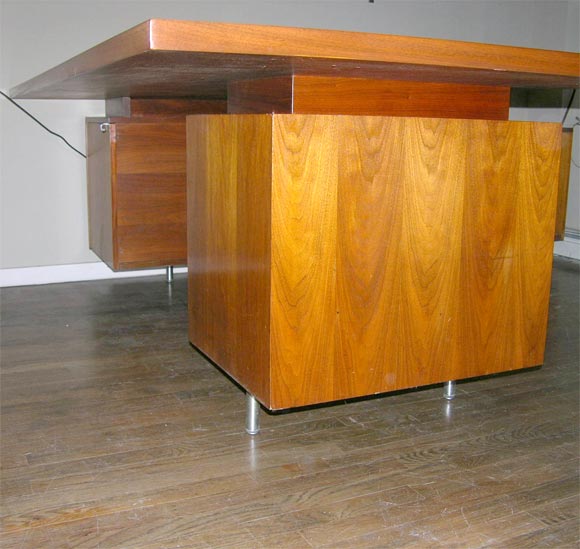 George Nelson L shaped walnut executive desk-Herman Miller 2