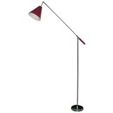 Robert Sonnomon chrome and enamel one arm floor lamp
