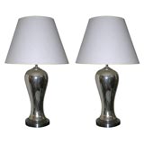 Retro Pair of Mercury glass table lamps