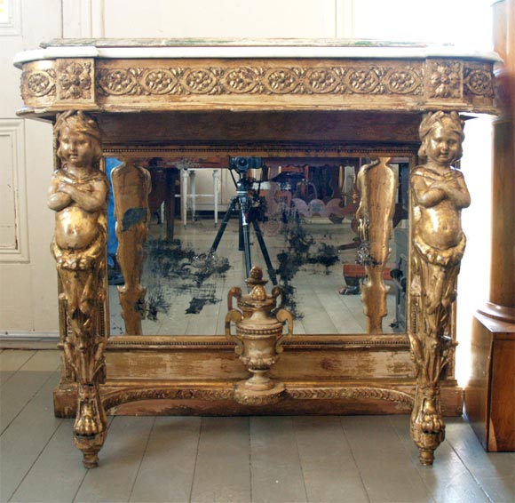 Gilded wooden console