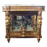 Gilded wooden console Gilded wooden console