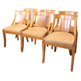 set of six French fruitwood dining chairs