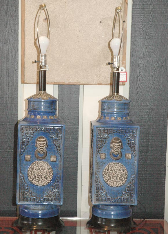 Pair of Elephant Head Marbro Lamps