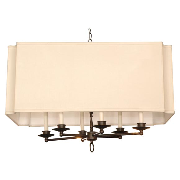 Paul Marra Design Six Arm Fixture with Scalloped Shade