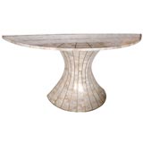 70's Maitland-Smith Marble and Brass Demi-Lune