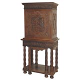 Carved Walnut Spanish Cabinet