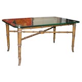 Faux Bamboo Cocktail Table Vintage Faux Bamboo Cocktail Table