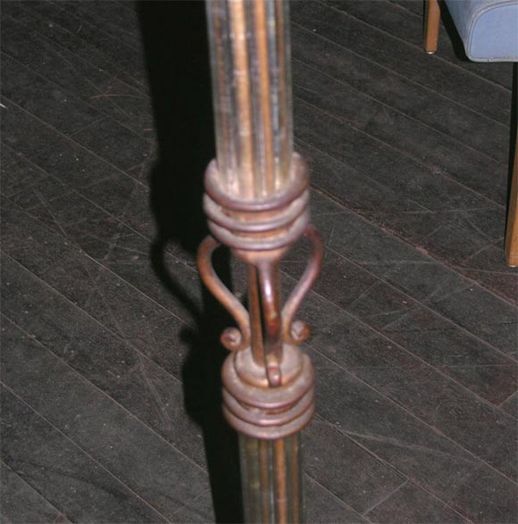 Mid-20th Century French Gilt Wrought Iron Floor Lamp For Sale