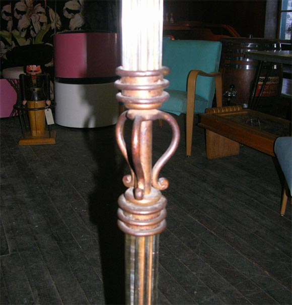 French Gilt Wrought Iron Floor Lamp For Sale 1