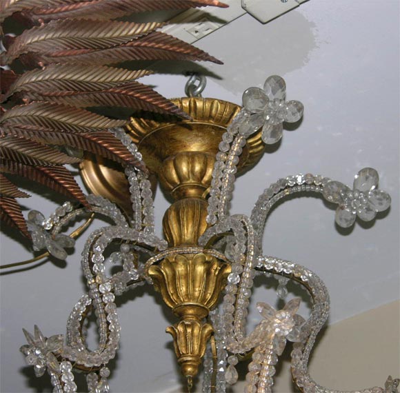 Large Giltwood and Crystal Chandelier In Good Condition For Sale In New York, NY