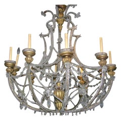 Large Giltwood and Crystal Chandelier