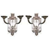 Set of 4 silver plated sconces
