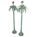 Vintage Tole Palm Tree Floor Lamps