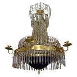 Swedish Chandelier with Cobalt Glass