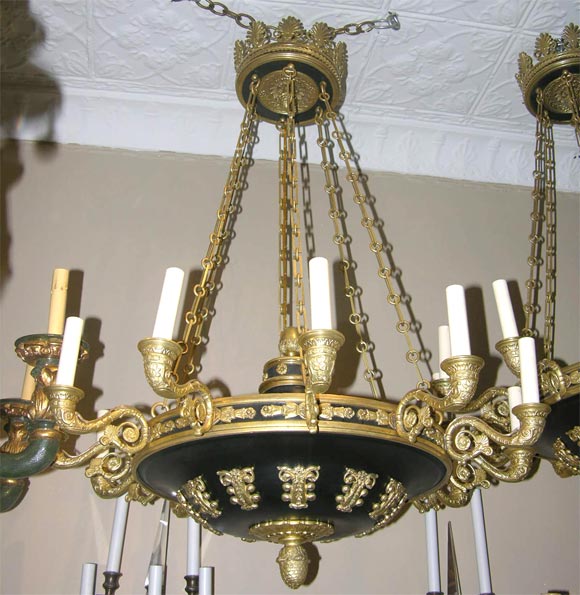 French Pair of Empire Style Chandeliers, Sold Individually For Sale