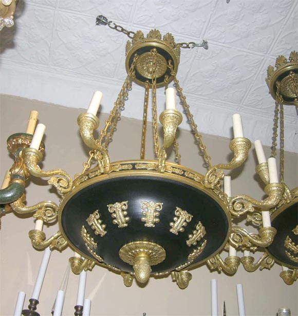 Francese Coppia di lampadari in stile impero, venduti singolarmente in vendita