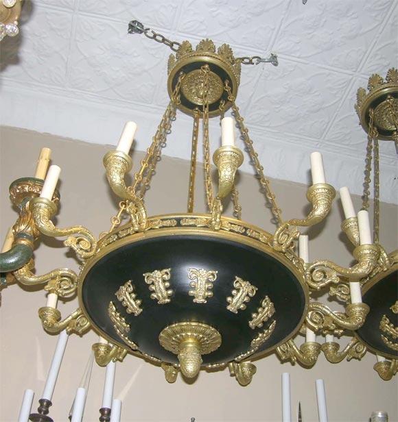 Pair of Empire Style Chandeliers, Sold Individually In Good Condition For Sale In New York, NY