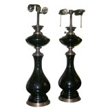 Black Opaline Glass Lamps