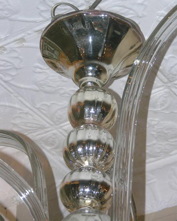 Large Art Deco Glass Chandelier For Sale 3