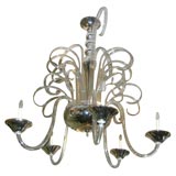 Großer Art-Déco-Glaskronleuchter