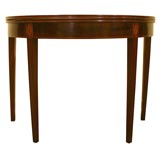 18th c. Exceptional Demilune Tea Table with Detailed Inlay