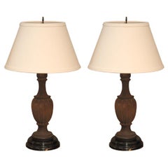 Pair of Antique Iron Baluster Lamps