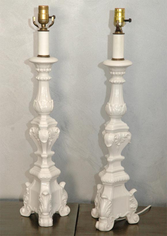 Pr Sculptural  Ceramic Table Lamps