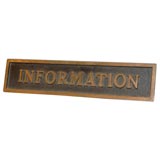 Desktop "Information" Sign in Bronze