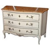 Swedish Rococo Style Paint Decorated Three Drawer Commode