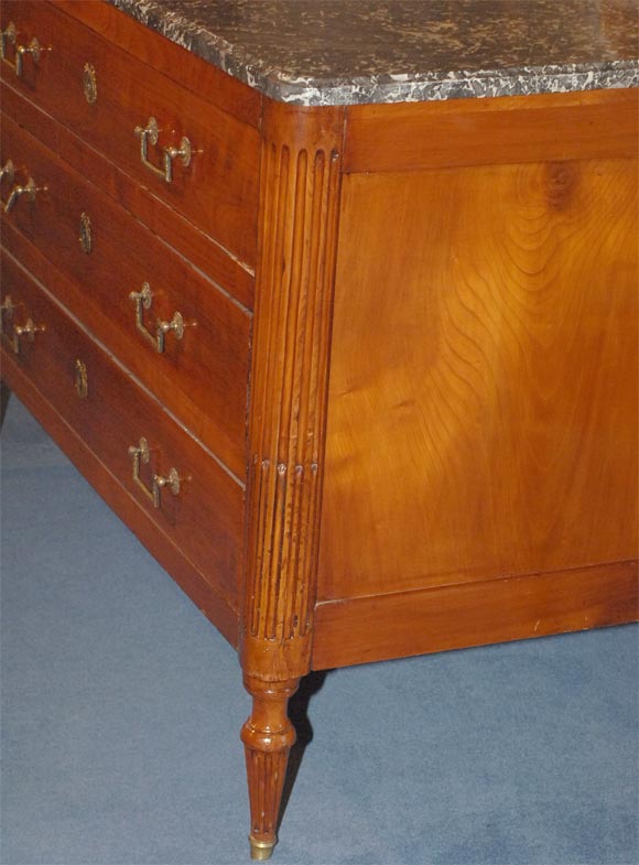 French Louis Philippe Marble Top Fruitwood Commode For Sale