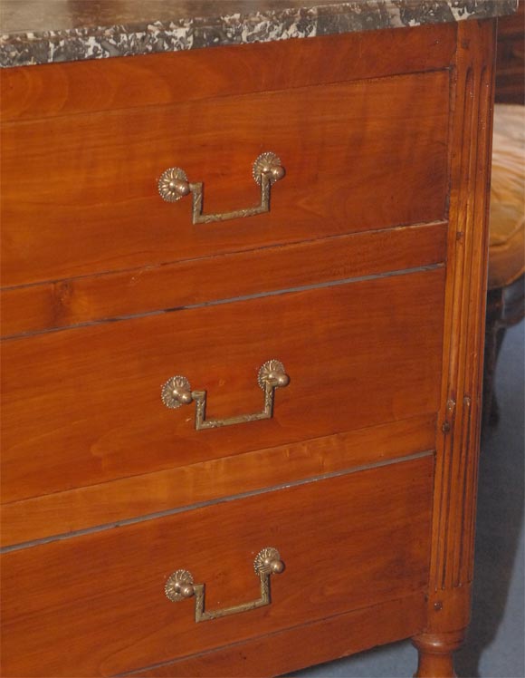 Louis Philippe Marble Top Fruitwood Commode For Sale 4