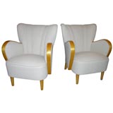 #3716 Pair of Swedish Art Deco Arm Chairs