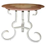 Antique Italian Marble Top Small Outdoor  Table