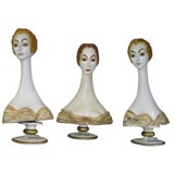 Set of three female mannequin busts