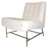 Slipper Chair No. 879 with Brass Base by Harvey Probber